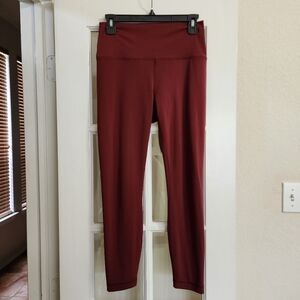 Yogalicious Lux Burgundy High Rise Leggings Size Large Maroon Yoga Pants